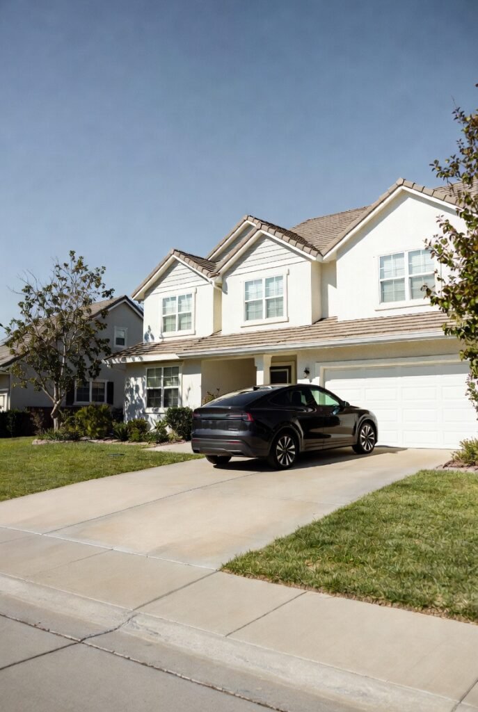 Smooth concrete driveway installation